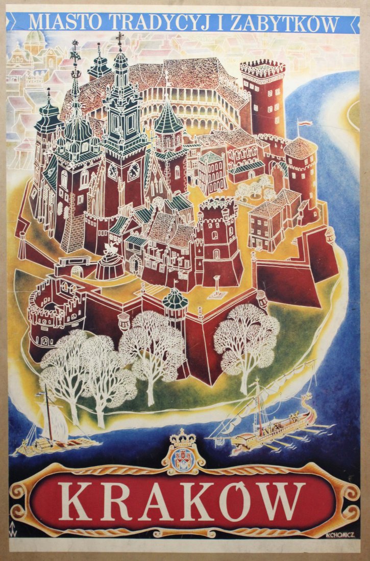 Krakow Chemin de Fer Poland vintage train travel poster 24x36